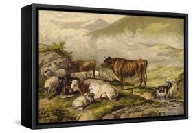 Cattle-Thomas Sidney Cooper-Framed Stretched Canvas