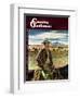 "Cattleman," Country Gentleman Cover, June 1, 1946-Peter Hurd-Framed Giclee Print