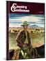 "Cattleman," Country Gentleman Cover, June 1, 1946-Peter Hurd-Mounted Giclee Print