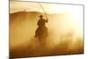 Cattleman Riding Quarter, Paint Horse at Sunset-null-Mounted Photographic Print