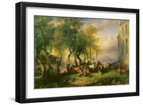 Cattlemarket on Maria Plain, 1837-Friedrich Gauermann-Framed Giclee Print