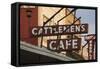 Cattlemen's Cafe Restaurant Sign, Oklahoma City, Oklahoma, USA-Walter Bibikow-Framed Stretched Canvas