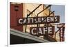 Cattlemen's Cafe Restaurant Sign, Oklahoma City, Oklahoma, USA-Walter Bibikow-Framed Photographic Print