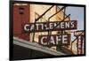 Cattlemen's Cafe Restaurant Sign, Oklahoma City, Oklahoma, USA-Walter Bibikow-Framed Photographic Print