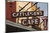 Cattlemen's Cafe Restaurant Sign, Oklahoma City, Oklahoma, USA-Walter Bibikow-Mounted Photographic Print