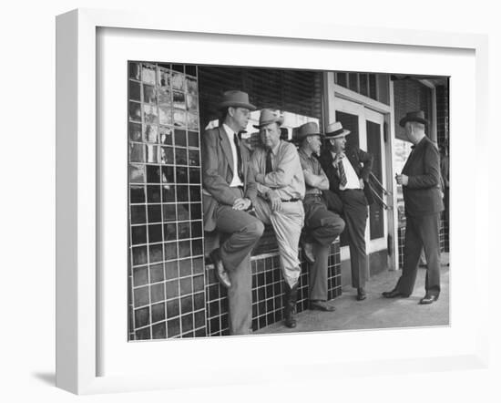 Cattlemen Standing in Front of a Cafe-Dmitri Kessel-Framed Photographic Print