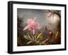 Cattleya Orchid and Three Hummingbirds, 1871 (Oil on Wood)-Martin Johnson Heade-Framed Giclee Print