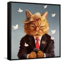 Catty Remarks-Lucia Heffernan-Framed Stretched Canvas