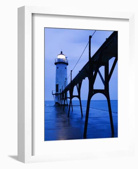 Catwalk to Door of Lighthouse-Walter Bibikow-Framed Photographic Print