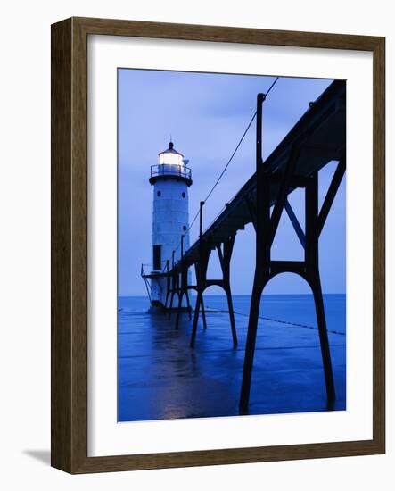 Catwalk to Door of Lighthouse-Walter Bibikow-Framed Photographic Print