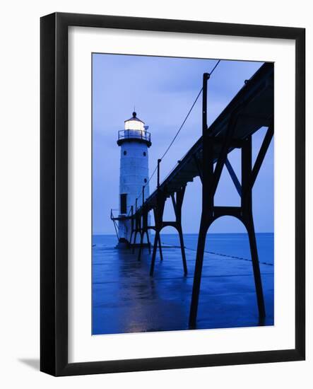 Catwalk to Door of Lighthouse-Walter Bibikow-Framed Photographic Print