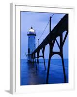 Catwalk to Door of Lighthouse-Walter Bibikow-Framed Photographic Print