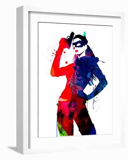 Catwoman Watercolor-Lana Feldman-Framed Art Print