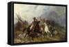 Caucasian Battle-Jozef Brandt-Framed Stretched Canvas