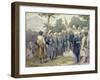 Caucasian Leader Shamil (circa 1798-1871) Surrendering to Count Baryatinsky in 1859, 1880-Aleksei Danilovich Kivshenko-Framed Giclee Print