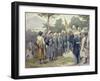 Caucasian Leader Shamil (circa 1798-1871) Surrendering to Count Baryatinsky in 1859, 1880-Aleksei Danilovich Kivshenko-Framed Giclee Print