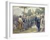 Caucasian Leader Shamil (circa 1798-1871) Surrendering to Count Baryatinsky in 1859, 1880-Aleksei Danilovich Kivshenko-Framed Giclee Print