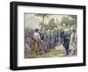 Caucasian Leader Shamil (circa 1798-1871) Surrendering to Count Baryatinsky in 1859, 1880-Aleksei Danilovich Kivshenko-Framed Giclee Print