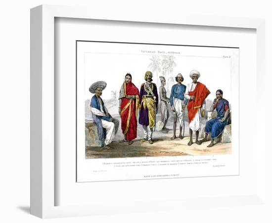 Caucasian Race, Hindus, 1800-1900-A Portier-Framed Giclee Print