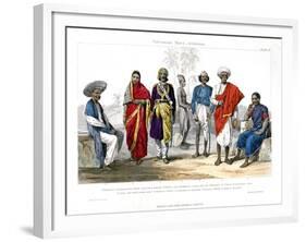 Caucasian Race, Hindus, 1800-1900-A Portier-Framed Giclee Print