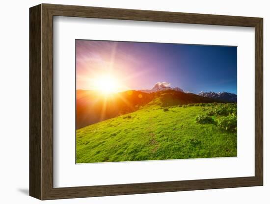 Caucasus Mountains in Georgia. Beautiful Landscape in Kazbeki Region in Georgia-goinyk-Framed Photographic Print