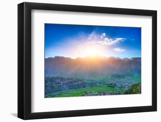 Caucasus Mountains in Georgia. Beautiful Landscape in Kazbeki Region in Georgia-goinyk-Framed Photographic Print