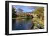 Caudwell's Mill, Mill Cottages and Mallard Ducks in Spring, a Listed Historic Roller Flour Mill-Eleanor Scriven-Framed Photographic Print