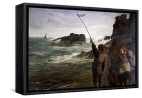 Caught by the Tide, 1869-James Clarke Hook-Framed Stretched Canvas