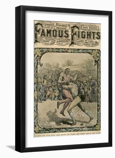Caught Him with Both Arms Round the Waist, and Threw Him on the Stage, C1890-C1909-Pugnis-Framed Giclee Print