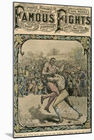 Caught Him with Both Arms Round the Waist, and Threw Him on the Stage, C1890-C1909-Pugnis-Mounted Giclee Print