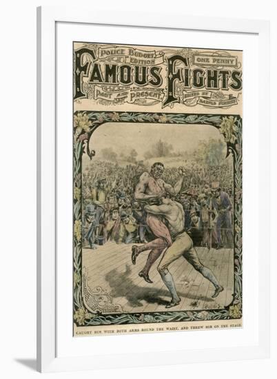 Caught Him with Both Arms Round the Waist, and Threw Him on the Stage, C1890-C1909-Pugnis-Framed Giclee Print