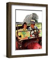 "Caught in the Rain,"August 29, 1936-Albert W. Hampson-Framed Giclee Print