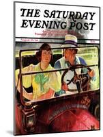 "Caught in the Rain," Saturday Evening Post Cover, August 29, 1936-Albert W. Hampson-Mounted Premium Giclee Print