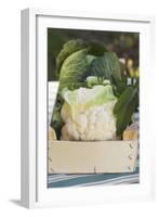 Cauliflower and Savoy Cabbage in Crate-Eising Studio - Food Photo and Video-Framed Photographic Print