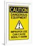 Caution Dangerous Machinery Advisory Work Place-null-Framed Art Print
