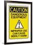 Caution Dangerous Machinery Advisory Work Place-null-Framed Art Print
