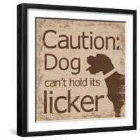 Caution Dog B-Lauren Gibbons-Framed Art Print