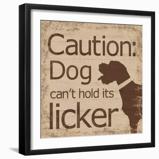 Caution Dog B-Lauren Gibbons-Framed Art Print