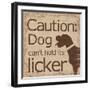 Caution Dog B-Lauren Gibbons-Framed Art Print