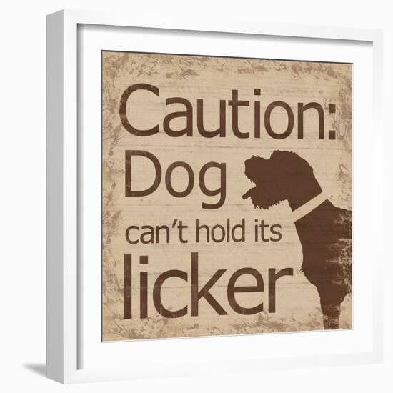 Caution Dog B-Lauren Gibbons-Framed Art Print