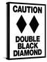 Caution Double Black Diamond-null-Stretched Canvas