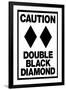 Caution Double Black Diamond-null-Framed Art Print