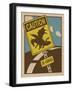 Caution Dragon Crossing-ALI Chris-Framed Giclee Print