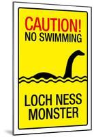 Caution Loch Ness Monster Sign Art Poster Print-null-Mounted Poster