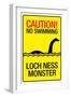 Caution Loch Ness Monster-null-Framed Art Print