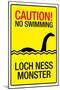 Caution Loch Ness Monster-null-Mounted Art Print