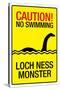 Caution Loch Ness Monster-null-Stretched Canvas