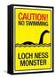 Caution Loch Ness Monster-null-Framed Stretched Canvas