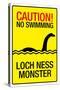 Caution Loch Ness Monster-null-Stretched Canvas