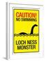 Caution Loch Ness Monster-null-Framed Art Print